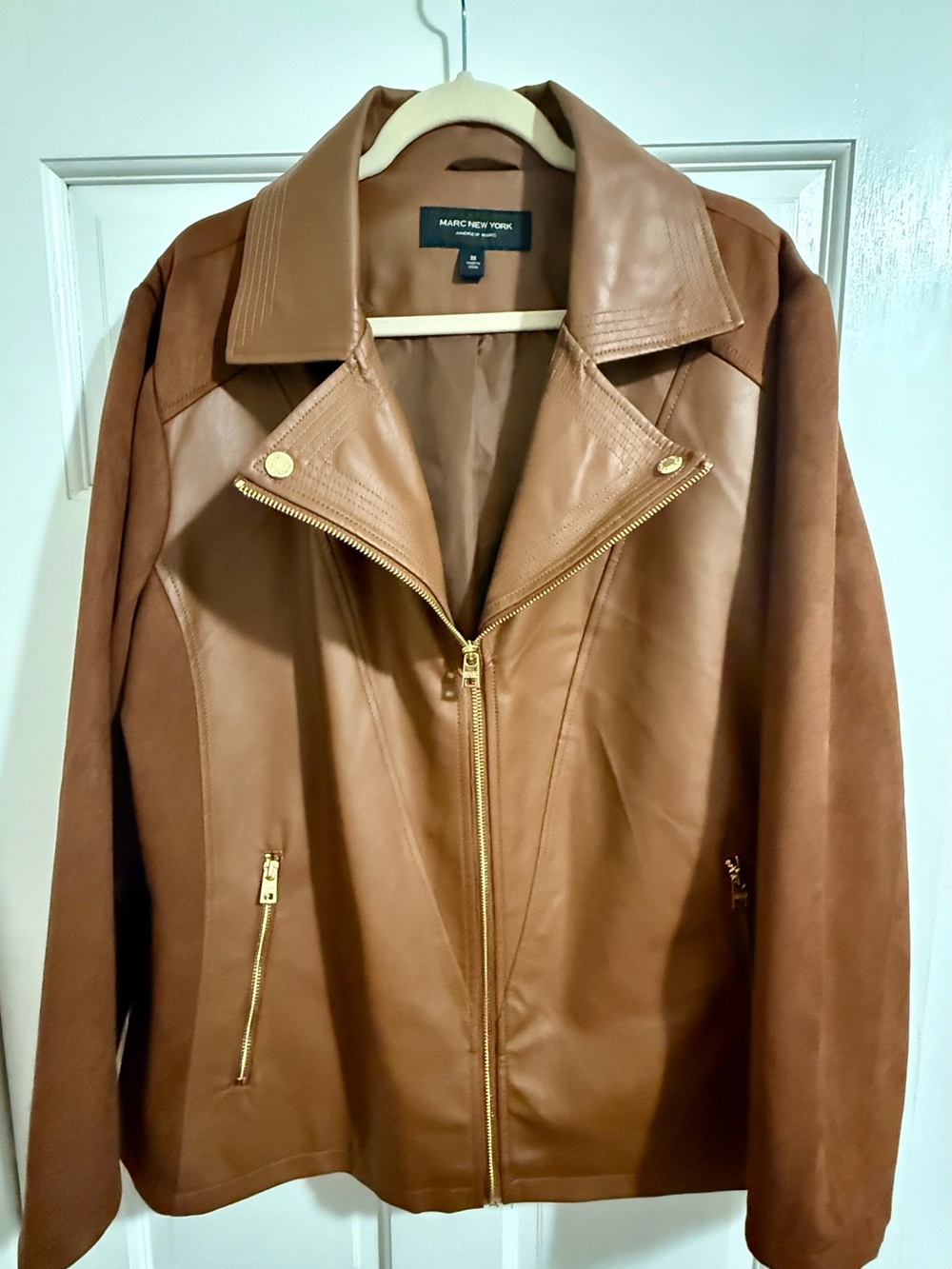 Marc New York Faux Leather & Suede Moto Jacket
